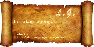 Lehotay Gyöngyi névjegykártya