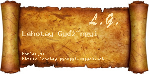 Lehotay Gyöngyi névjegykártya